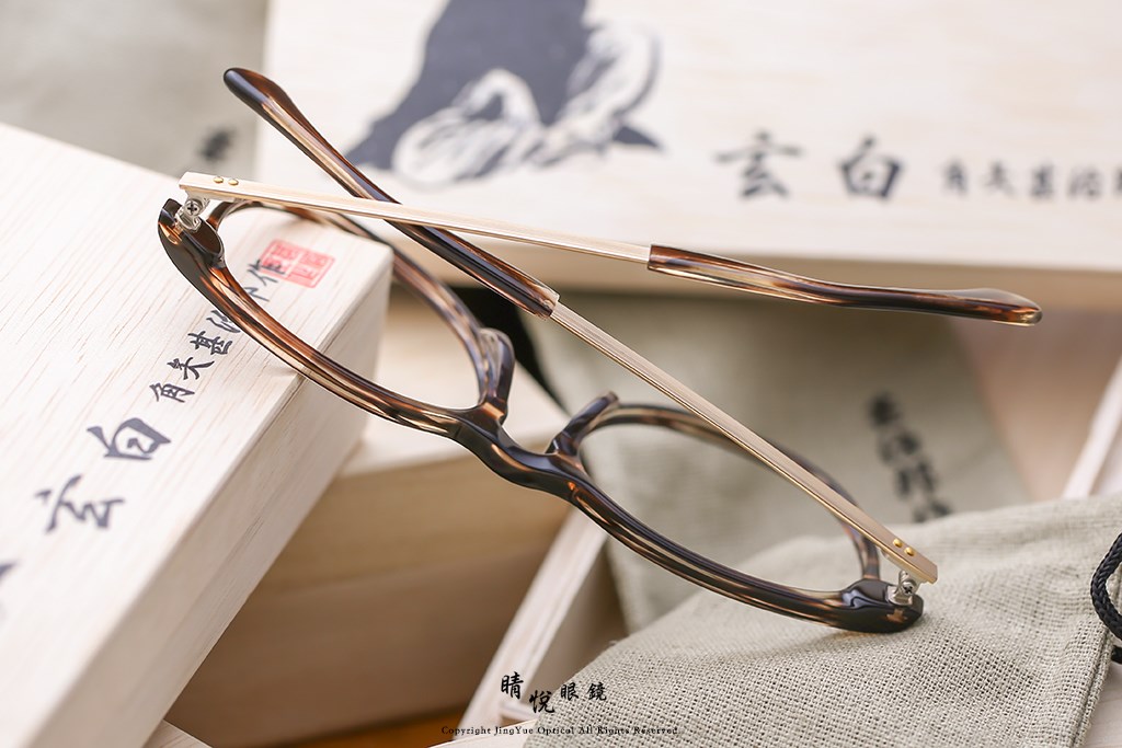 睛悦眼鏡,角矢甚治郎,手工眼鏡,日本手工眼鏡,賽璐珞,Celluloid,江戶限定 玄白 C3