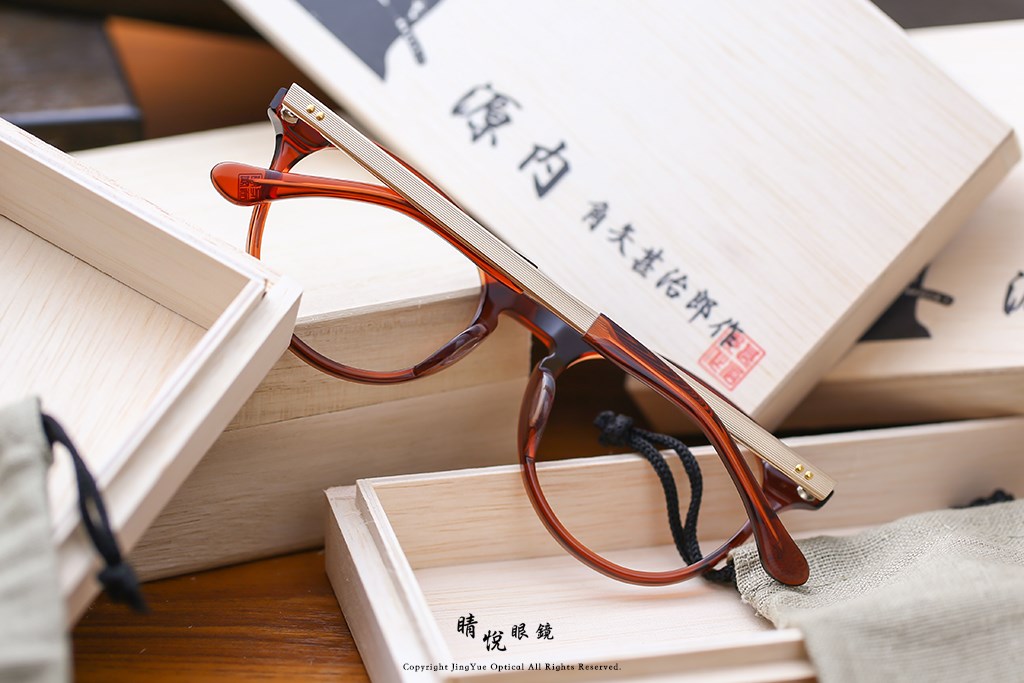 睛悦眼鏡,角矢甚治郎,手工眼鏡,日本手工眼鏡,賽璐珞,Celluloid,江戶限定 源內 C2