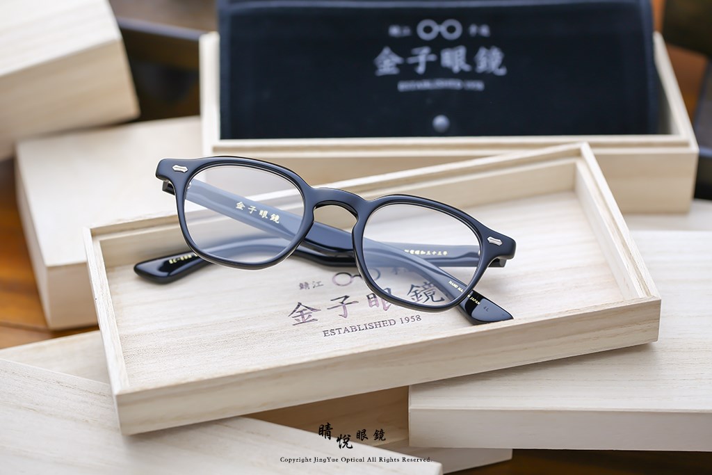 睛悦眼鏡,金子眼鏡,kaneko,手工眼鏡,日本手工眼鏡,賽璐珞,Celluloid,KC 60 BK